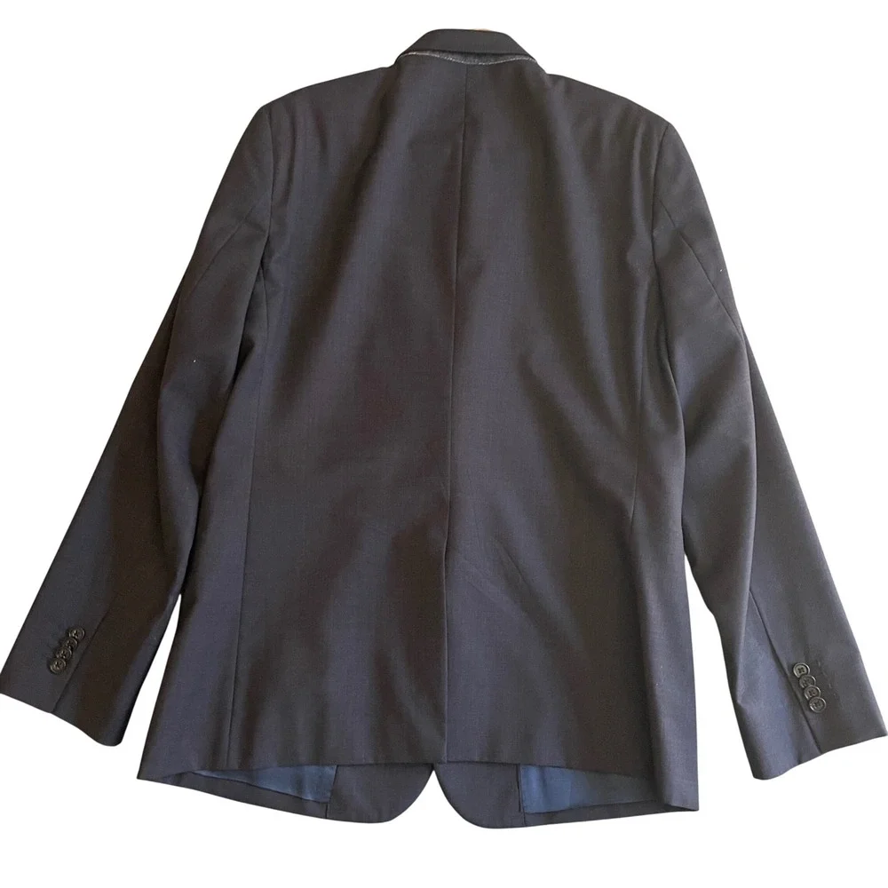 Banana Republic Blazer Mens Wool 42R Navy Blue Modern Slim Fit Italian Fabric